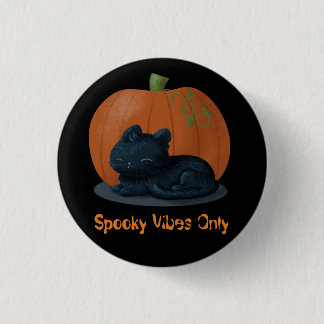 Spooky Vibes Cat Halloween 3 Cm Round Badge