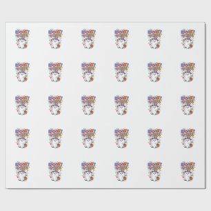 Spooky Vibes Cute Ghost Vintage Halloween Design_1 Wrapping Paper