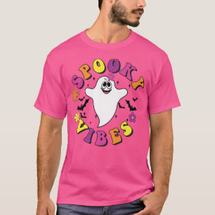 Spooky Vibes Cute Halloween Ghost for Trick or Tre T-Shirt