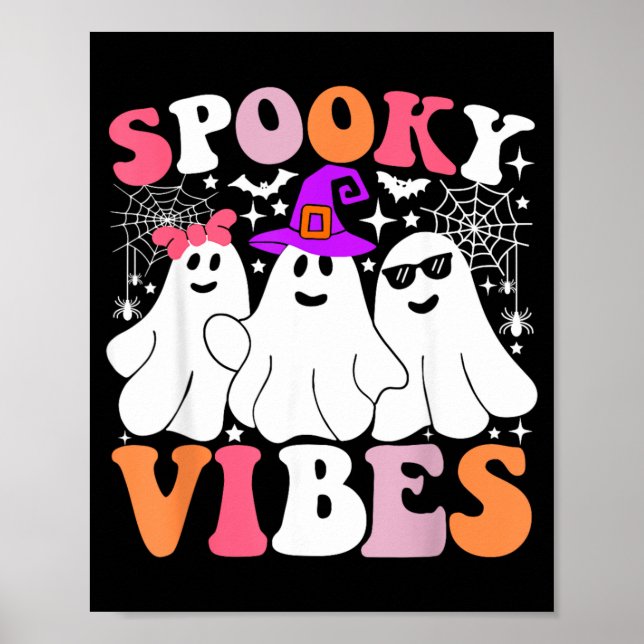 Spooky Vibes Funny Ghost Halloween Costume Poster (Front)