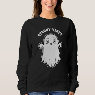 Spooky Vibes Ghost Cute Cartoon Ghost Halloween Sweatshirt
