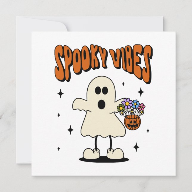 Spooky vibes ghost invitation (Front)