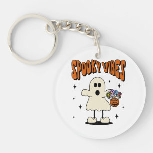 Spooky vibes ghost key ring