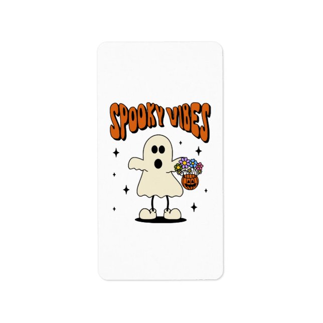 Spooky vibes ghost label (Front)