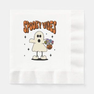 Spooky vibes ghost napkin