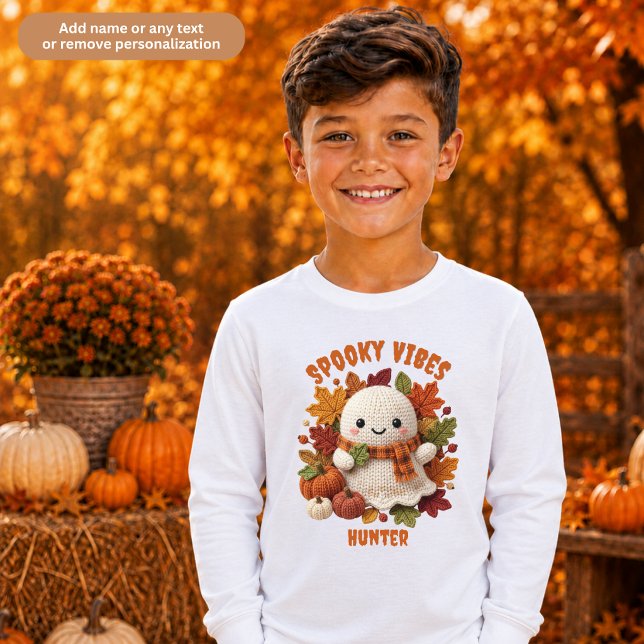Spooky Vibes Ghost Personalised Kids Halloween (Creator Uploaded)
