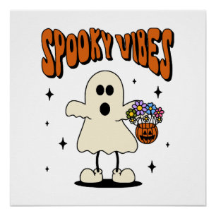 Spooky vibes ghost poster