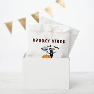 Spooky Vibes Ghost Pumpkin Halloween Design Favour Bags
