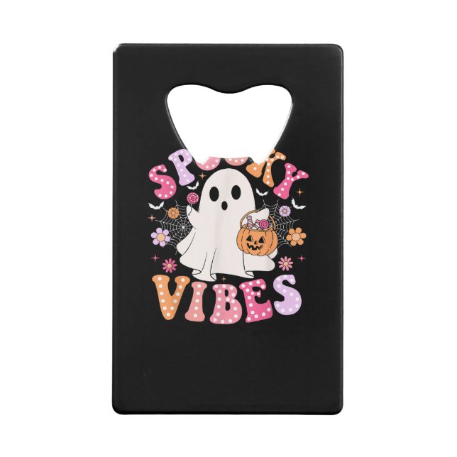 Spooky Vibes Ghost Retro Groovy Halloween (Front)