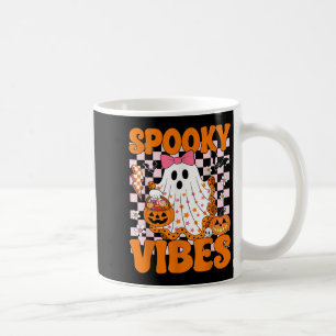 Spooky Vibes Ghost Retro Groovy Halloween Women Gi Coffee Mug