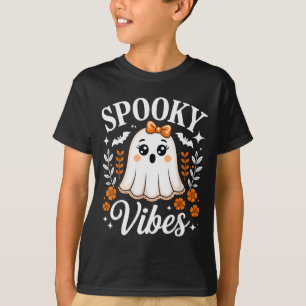 Spooky Vibes Ghost Retro Groovy Halloween Women Gi T-Shirt