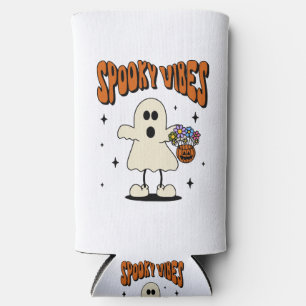 Spooky vibes ghost seltzer can cooler