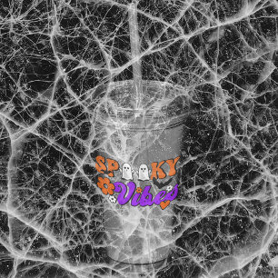 Spooky Vibes Ghosts Acrylic Tumbler