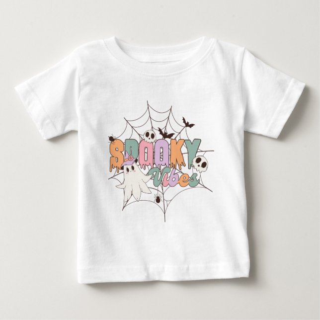 Spooky Vibes Halloween Baby T-Shirt (Front)
