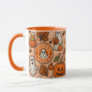 Spooky Vibes Halloween Design – Cute Ghosts & Pump Mug