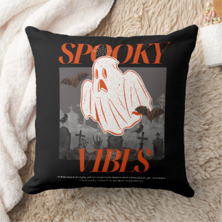 Spooky Vibes Halloween Ghost Cushion
