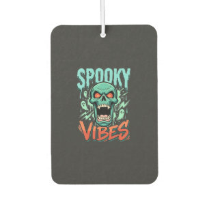 Spooky Vibes Halloween Ghost Skull Design_1 Car Air Freshener
