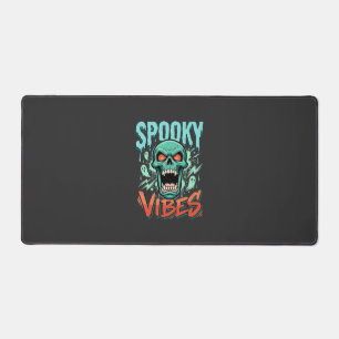 Spooky Vibes Halloween Ghost Skull Design_1 Desk Mat