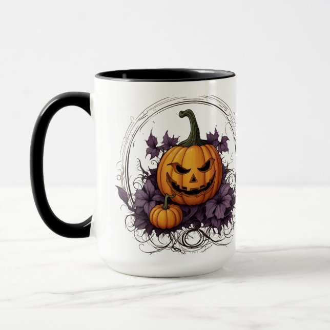 "Spooky Vibes Halloween Mug – Sip in Funny Style!" (Left)