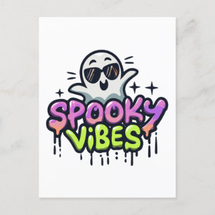 Spooky Vibes Halloween Postcard