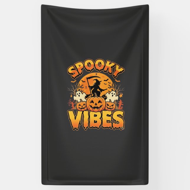 Spooky Vibes Halloween Pumpkin Witch Design_1 Banner (Vertical)