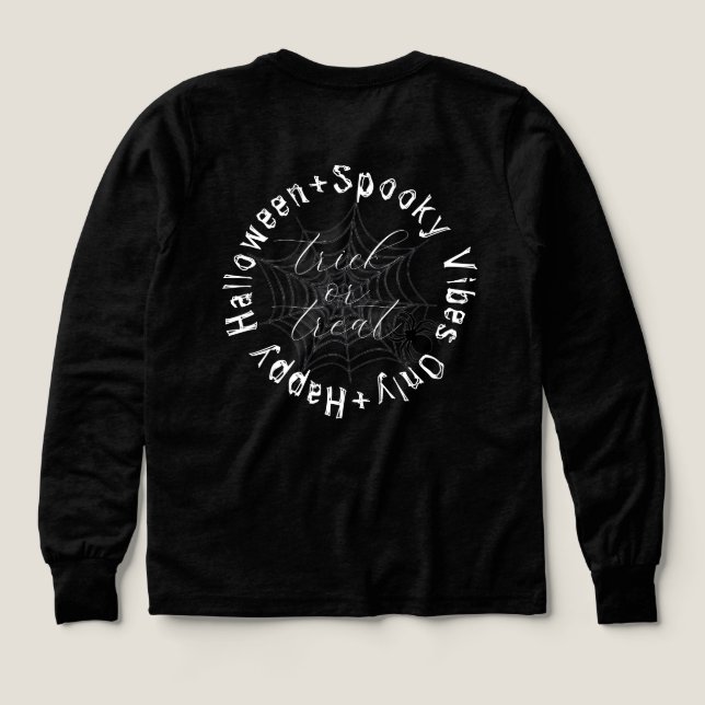 Spooky Vibes Only Family Name Halloween T-Shirt (Design Back)