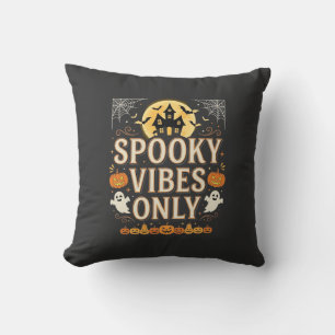 Spooky Vibes Only Halloween Ghost Castle Design_1 Cushion