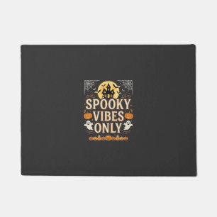 Spooky Vibes Only Halloween Ghost Castle Design_1 Doormat