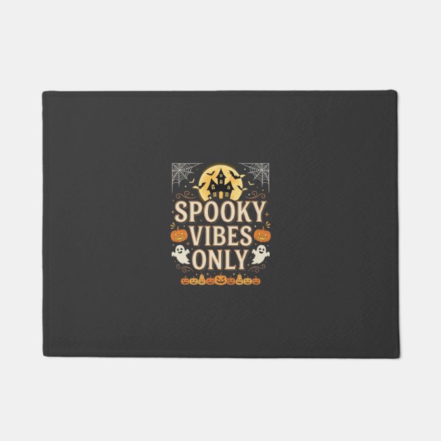 Spooky Vibes Only Halloween Ghost Castle Design_1 Doormat (Front)