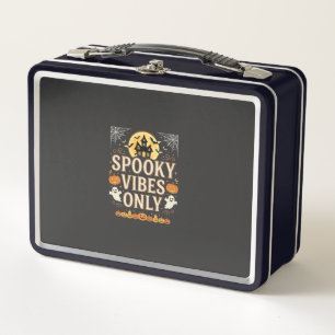 Spooky Vibes Only Halloween Ghost Castle Design_1 Metal Lunch Box