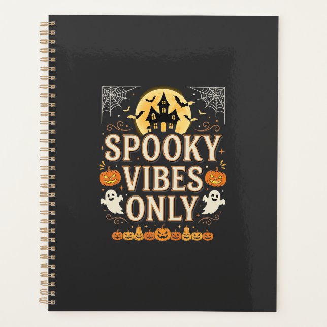 Spooky Vibes Only Halloween Ghost Castle Design_1 Planner (Front)