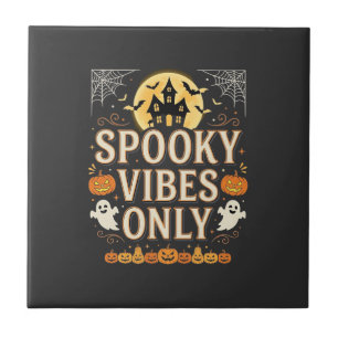Spooky Vibes Only Halloween Ghost Castle Design_1 Tile