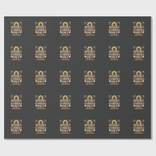 Spooky Vibes Only Halloween Ghost Castle Design_1 Wrapping Paper