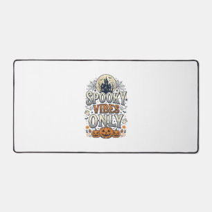 Spooky Vibes Only Halloween Ghost Pumpkin Design_1 Desk Mat