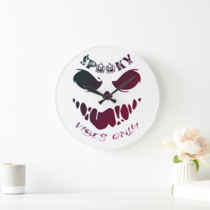 Spooky Vibes Only-Halloween Monster  Large Clock