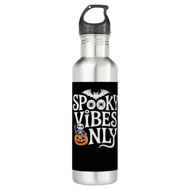 Spooky Vibes Only Halloween Sloth Oversized T-Shir 710 Ml Water Bottle (Front)