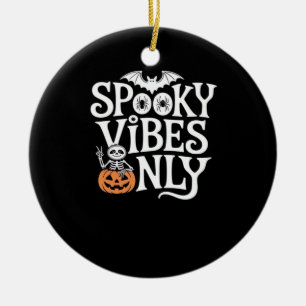 Spooky Vibes Only Halloween Sloth Oversized T-Shir Ceramic Tree Decoration