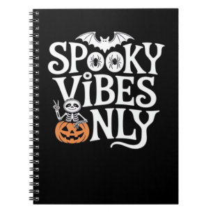 Spooky Vibes Only Halloween Sloth Oversized T-Shir Notebook