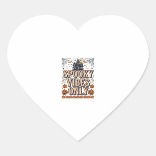 Spooky Vibes Only Vintage Halloween Shirt Design_1 Heart Sticker