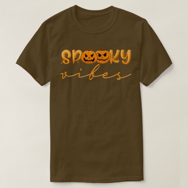 Spooky Vibes Pumpkin Halloween Family Matching T-Shirt (Design Front)