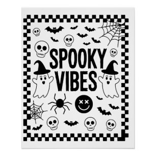 Spooky Vibes Retro Halloween Poster