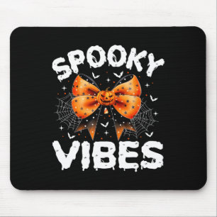 Spooky Vibes Women Girls Kids Cute Halloween Pumpk Mouse Pad