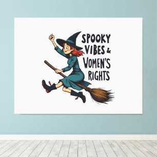 Spooky Vibes Women's Right Halloween Witch Canvas Print