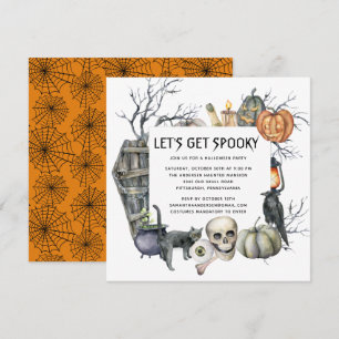 Spooky Vintage Gothic Halloween Party Invitation
