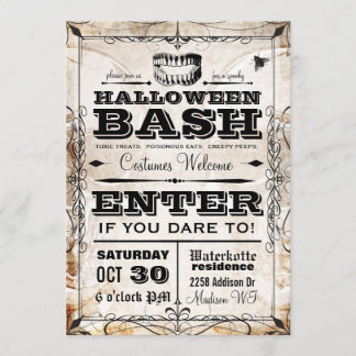 Spooky Vintage Halloween Party Invitation