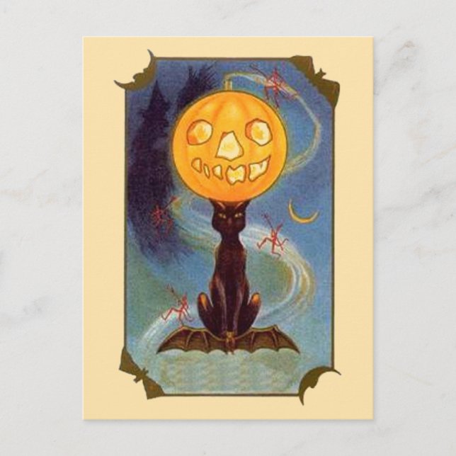 Spooky Vintage Halloween Postcard (Front)