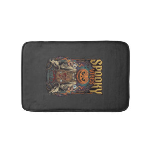 Spooky Vires Halloween Pumpkin Head Holding Eyebal Bath Mat
