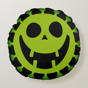 Spooky Virus Round Cushion