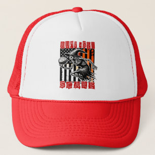Spooky Volleyball: Bump Set Scare Designs Trucker Hat