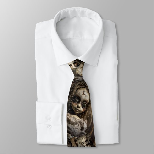 Spooky Voodoo Doll Retro 80s Horror Tie (Tied)